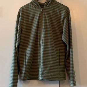Lululemon men’s green striped hooded zip up